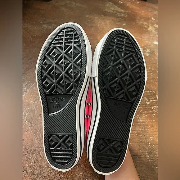 Girls Pink Glitter Slip on Rave Oxford Low Top Converse -Never Worn! - Picture 5 of 5